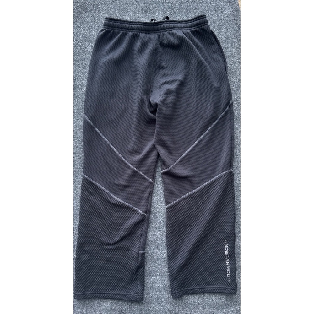 Under Armour Mens Gray Waffle Knit Loose Fit Athletic Jogger Pants Small - Notes